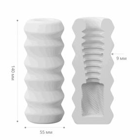 Мастурбатор Otouch Decor 1-D, ефект всмоктування, реберця-кільця, звужений діаметр 3 Мастурбатор Otouch Decor 1-D, ефект всмоктування, реберця-кільця, звужений діаметр 3