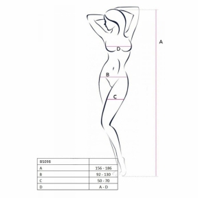 Бодістокінг з крилами Passion BS098 One Size, білий, середня сітка, відкритий доступ 3