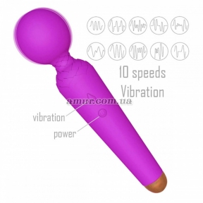 Вибратор-микрофон «Power Wand», фиолетовый, 10 режимов вибрации 1