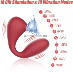 Вакуумный вагинально-клиторальный стимулятор Magic Motion Bobi Red, управление со смартфона 2