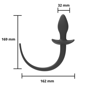 Пробка-хвост Erospace Wild Play Anal Plug With Tail C3, черная 1