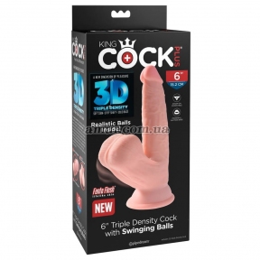 Фалоімітатор-реаліст на присосці «King Cock Plus 6 Triple Density» 5