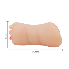 Двосторонній мастурбатор, ротик + вагіна «Crazy Bull Zoey», тілесний 5