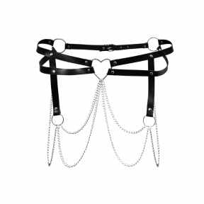 Кожаный пояс декорированный цепочками Art of Sex - Becky 2