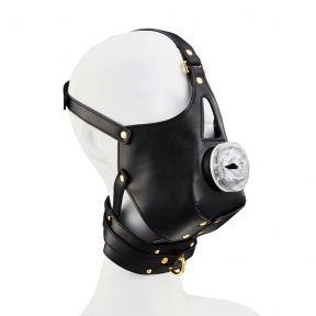 Маска-збруя для орального сексу з повідцем LOCKINK SEVANDA Blowjob Head Muzzle with Leash 1