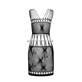 Бодистокинг — мини-платье с бабочками Passion BS090, черное 0