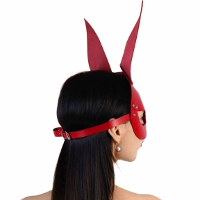 Шкіряна маска Зайки Art of Sex - Bunny mask, червона 0