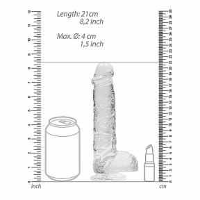 Фаллоимитатор «Realrock Dildo 8», 21 см, прозрачный 5