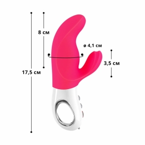 Вибратор-кролик Fun Factory MISS BI, розовый, 2 независимых мотора, диаметр 4,2 см 0