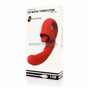 Эксклюзивный вибратор «Licking Vibrator», красный, 20 режимов 6