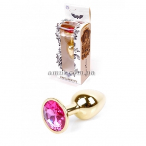 Анальная пробка «Jewellery Gold» с розовым кристалом 8