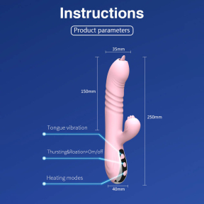 Вібратор «Fairy», рожевий, 20 режимів вібрації, 3 режими руху вгору і вниз 4