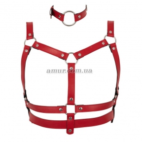 Червоний комплект БДСМ-аксесуарів Harness Set 2