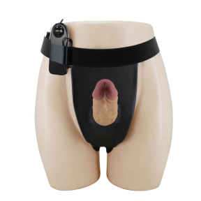 Полый, мужской страпон «Harness Briefs Draven 6.8», +7 см, с вибрацией на ремешках 0