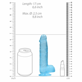 Фаллоимитатор «Realrock Dildo 6», 17 см, голубой 4