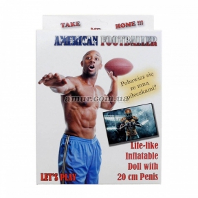 Надувная секс кукла футболист «American Footballer», афроамериканец, 20 см 3