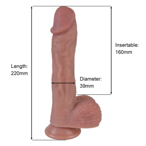 Реалистичный вибратор Erospace Natural Play Thrusting D6, 22 см, пульт ДУ 7