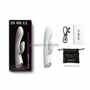 Вібратор-кролик з підігрівом Dorcel Flexy Rabbit White, гнучкий ствол 4