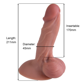 Фаллоимитатор с мошонкой Erospace Natural Play Silicone Dildo D4, 21 см 5