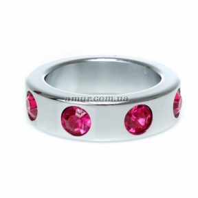 Металлическое эрекционное кольцо «Pink Diamonds», с розовыми стразами 3