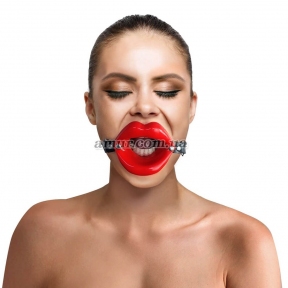 Кляп розширювач у формі губ Art of Sex - Gag Lips, натуральна шкіра 0