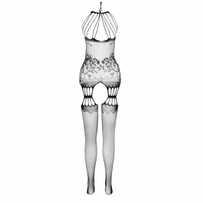 Бодістокінг з безліччю бретелей Passion BS095 One Size, white, імітація пояса і панчохи, з доступом 0