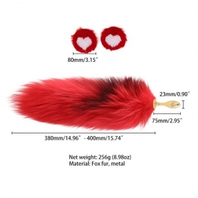 Анальна пробка з хвостом лисиці LOCKINK SEVANDA Red Vixen Set with Pear-shape Plug 6