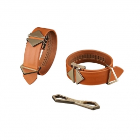 Наручники LOCKINK Wristcuffs/Anklecuffs, коричневі 0