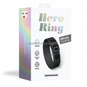 Регулируемое эрекционное кольцо на кнопках Love To Love - Hero Ring, Black Onyx 5