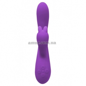 Вібратор-кролик Wooomy Gili-Gili Vibrator with Heat Purple, відросток з вушками, підігрів до 40 °С 0