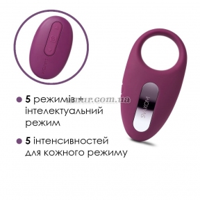 Эрекционное кольцо с вибрацией и пультом ДУ Svakom Winni, фиолетовое 2