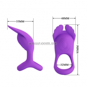 Віброкільце для супер ерекції «Pretty Love Silas», фіолетове, 7 режимів вібрації 4