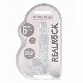 Фаллоимитатор «Realrock Dildo 6», 17 см, прозрачный 4