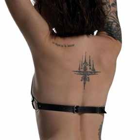 Ліф Серце з натуральної шкіри Feral Feelings - Hearts Bra, чорний 2