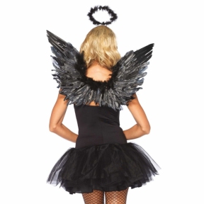 Крила чорного ангела Leg Avenue Angel Accessory Kit, чорний, крила, німб 0