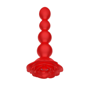 Анальний стимулятор «Rose Rotating Anal Beads», 7 вібрацій, пульт ДК 3