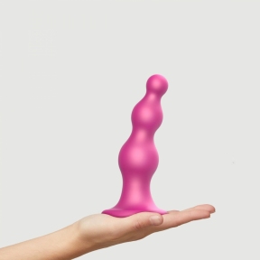 Фаллоимитатор Strap-On-Me Dildo Plug Beads Framboise Metallic L 0