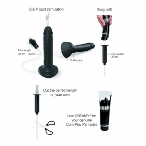 Кончающий фаллоимитатор Strap-On-Me Squirting Cum Dildo Realistic Black, диам. 3,9 см, силикон 0