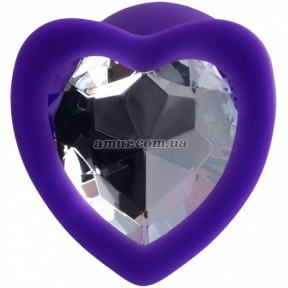 Фіолетова втулка «Diamond Heart» із прозорим стразом у формі серця 0