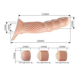 Удлиняющая насадка на член Pretty Love Adjustable Extender, 3 модуля 5