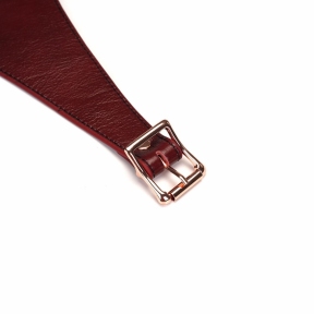 Кожаные трусы для страпона Liebe Seele Wine Red Strap on Harness, универсальный размер 7