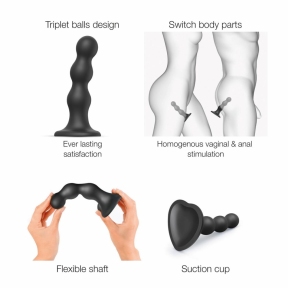 Фаллоимитатор Strap-On-Me Dildo Plug Balls, черный, L 2