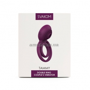 Двойное эрекционное кольцо с вибрацией Svakom Tammy, фиолетовое 5