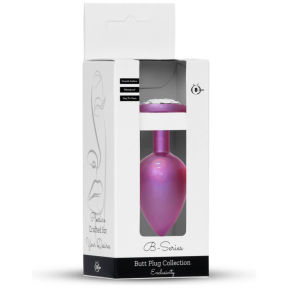 Анальная пробка Jewellery Pearl Pink Plug S, с прозрачным камнем 7