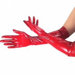 Глянцеві вінілові рукавички Art of Sex - Lora, червоні 0