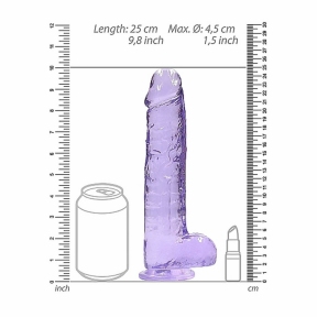 Фаллоимитатор «Realrock Dildo 9», 25 см, фиолетовый 5