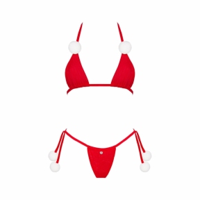 Комплект белья с помпонами Obsessive Bobble Girl, красный 2