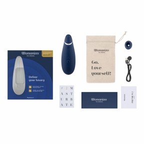 Вакуумный клиторальный стимулятор Womanizer Premium 2, синий, функции Autopilot и Smart Silence 5