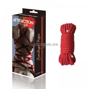 Мотузка для BDSM MAI Bondage Rope, червона, довжина 10 м, діаметр 6,5 мм, поліестер 2