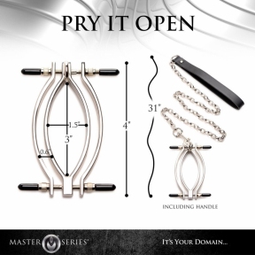 Затискач для статевих губ Master Series: Pussy Tugger Adjustable Vagina Clamp with Chain 4